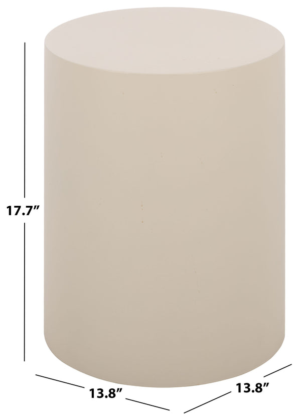Tina Cylinder Accent Table – Sleek Polystone Side Table With Matte Finish, Compact Sturdy Surface For Decor