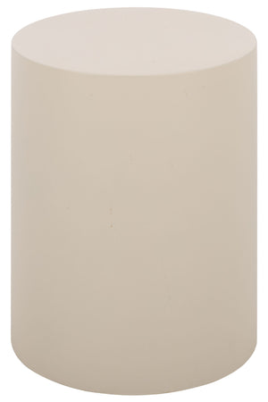 Tina Cylinder Accent Table – Sleek Polystone Side Table With Matte Finish, Compact Sturdy Surface For Decor