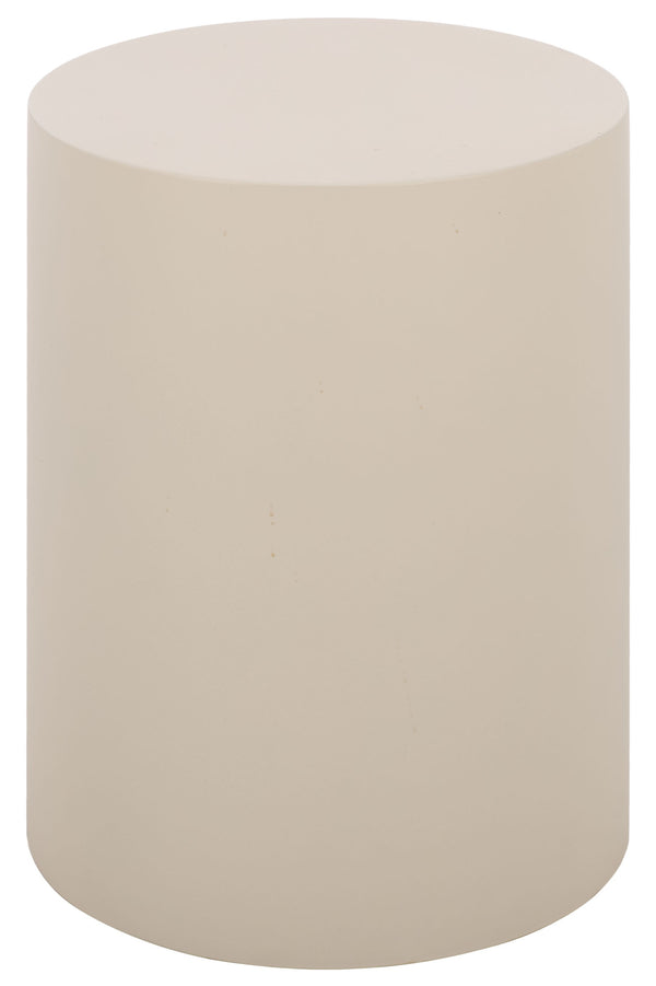 Tina Cylinder Accent Table – Sleek Polystone Side Table With Matte Finish, Compact Sturdy Surface For Decor