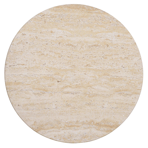 Tina Cylinder Accent Table With Polystone Durability, Minimalist Round Pedestal For Modern Spaces