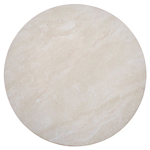 Tina Cylinder Accent Table With Polystone Durability, Minimalist Round Pedestal For Modern Spaces