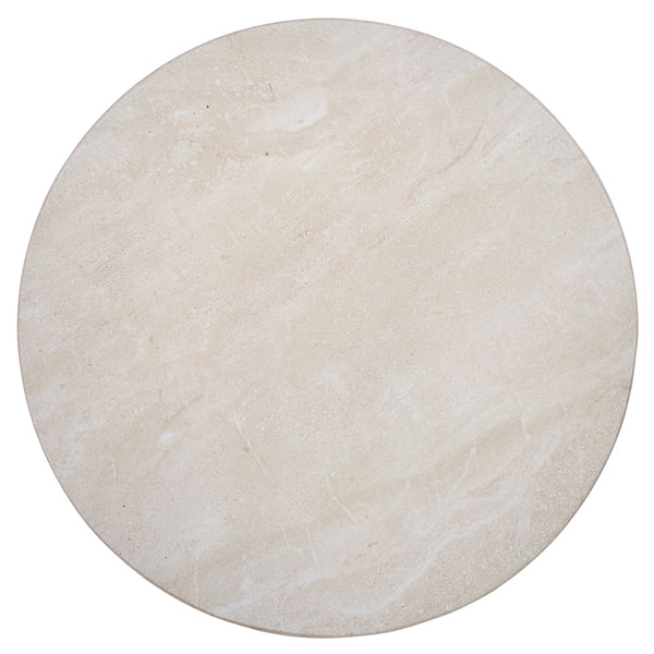 Tina Cylinder Accent Table With Polystone Durability, Minimalist Round Pedestal For Modern Spaces