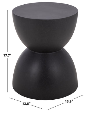 Tina Sculptural Hourglass Accent Table For Small Spaces — Matte Polystone Side Table, Modern Decor