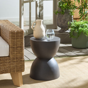 Tina Sculptural Hourglass Accent Table For Small Spaces — Matte Polystone Side Table, Modern Decor