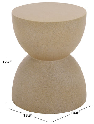 Tina Sculptural Hourglass Accent Table For Small Spaces — Matte Polystone Side Table, Modern Decor