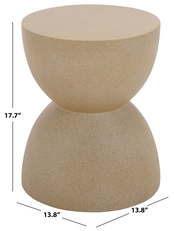 Tina Sculptural Hourglass Accent Table For Small Spaces — Matte Polystone Side Table, Modern Decor