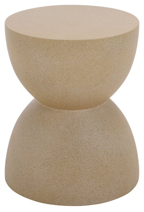 Tina Sculptural Hourglass Accent Table For Small Spaces — Matte Polystone Side Table, Modern Decor