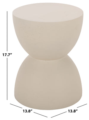 Tina Sculptural Hourglass Accent Table For Small Spaces — Matte Polystone Side Table, Modern Decor
