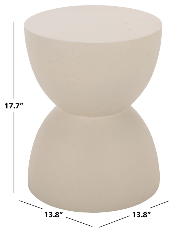 Tina Sculptural Hourglass Accent Table For Small Spaces — Matte Polystone Side Table, Modern Decor