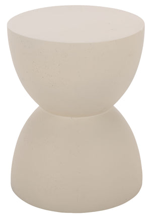 Tina Sculptural Hourglass Accent Table For Small Spaces — Matte Polystone Side Table, Modern Decor