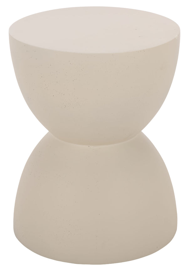 Tina Sculptural Hourglass Accent Table For Small Spaces — Matte Polystone Side Table, Modern Decor
