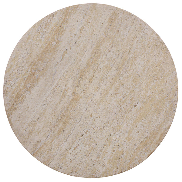 Tina Sculptural Hourglass Accent Table — Compact Polystone Side Table With Natural Stone Look Finish
