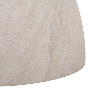 Tina Sculptural Hourglass Accent Table — Compact Polystone Side Table With Natural Stone Look Finish