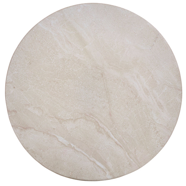 Tina Sculptural Hourglass Accent Table — Compact Polystone Side Table With Natural Stone Look Finish