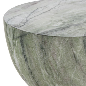 Tina Sculptural Hourglass Accent Table — Compact Polystone Side Table With Natural Stone Look Finish