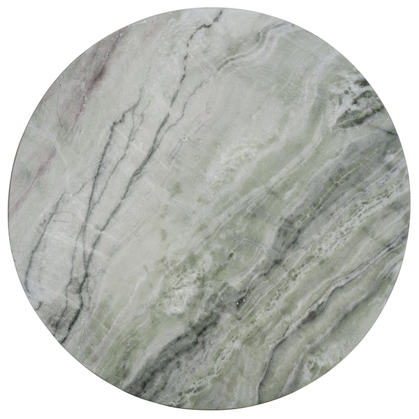 Tina Sculptural Hourglass Accent Table — Compact Polystone Side Table With Natural Stone Look Finish