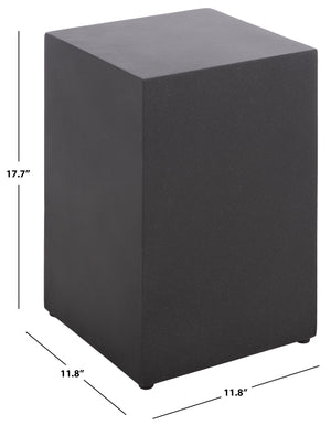 Tina Cube Accent Table — Sculptural Polystone Side Table With Matte Finish, Compact Durable Design