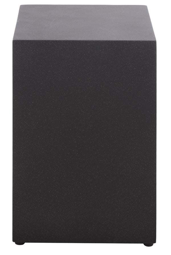Tina Cube Accent Table — Sculptural Polystone Side Table With Matte Finish, Compact Durable Design