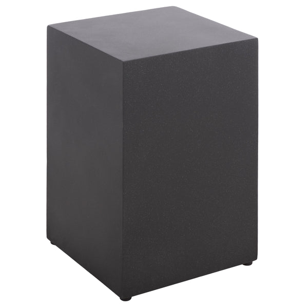 Tina Cube Accent Table — Sculptural Polystone Side Table With Matte Finish, Compact Durable Design