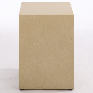Tina Cube Accent Table — Sculptural Polystone Side Table With Matte Finish, Compact Durable Design