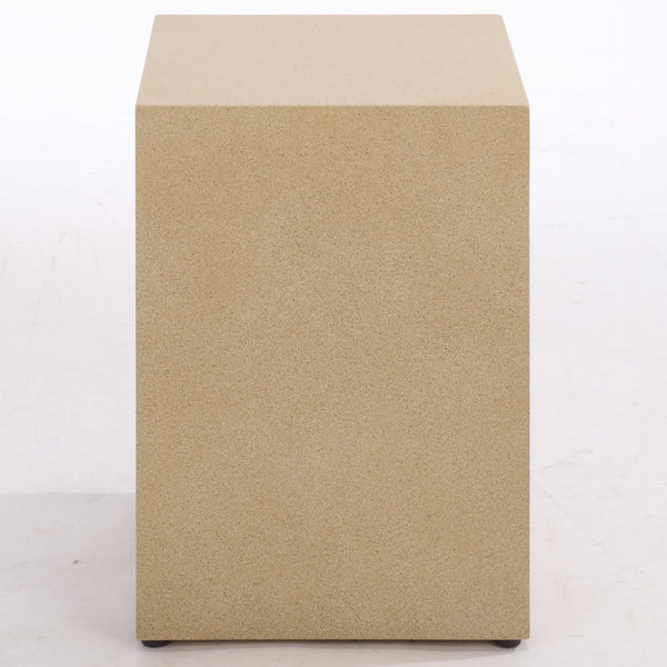 Tina Cube Accent Table — Sculptural Polystone Side Table With Matte Finish, Compact Durable Design