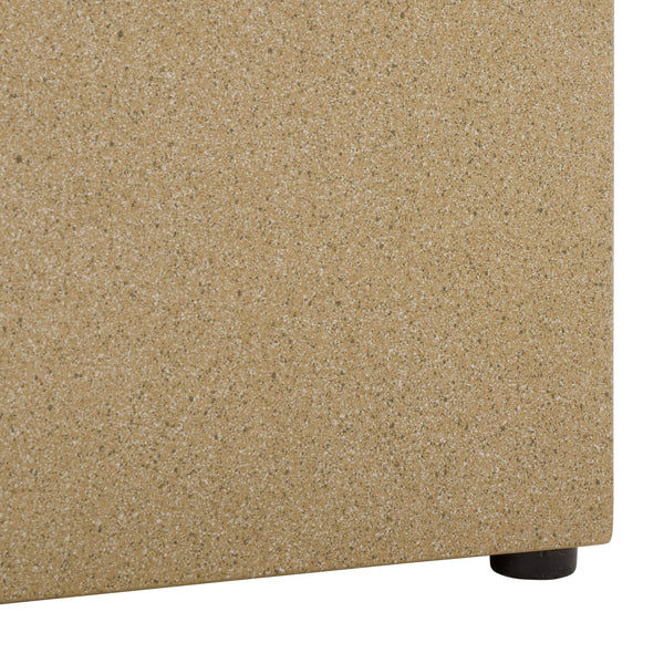 Tina Cube Accent Table — Sculptural Polystone Side Table With Matte Finish, Compact Durable Design