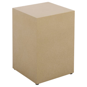 Tina Cube Accent Table — Sculptural Polystone Side Table With Matte Finish, Compact Durable Design