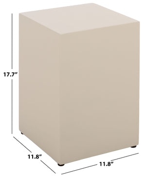 Tina Cube Accent Table — Sculptural Polystone Side Table With Matte Finish, Compact Durable Design