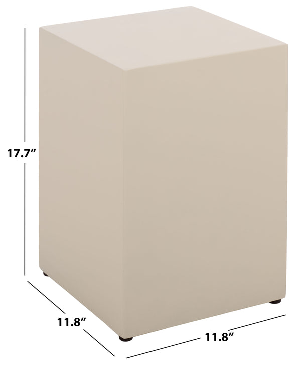 Tina Cube Accent Table — Sculptural Polystone Side Table With Matte Finish, Compact Durable Design