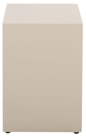 Tina Cube Accent Table — Sculptural Polystone Side Table With Matte Finish, Compact Durable Design