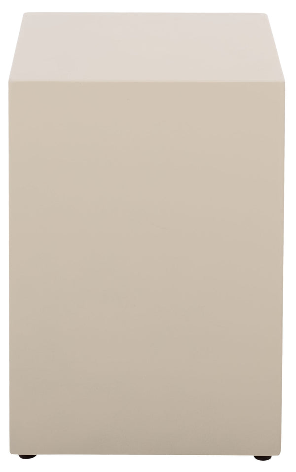 Tina Cube Accent Table — Sculptural Polystone Side Table With Matte Finish, Compact Durable Design