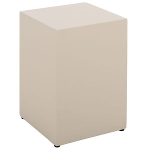 Tina Cube Accent Table — Sculptural Polystone Side Table With Matte Finish, Compact Durable Design