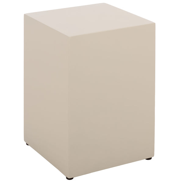 Tina Cube Accent Table — Sculptural Polystone Side Table With Matte Finish, Compact Durable Design