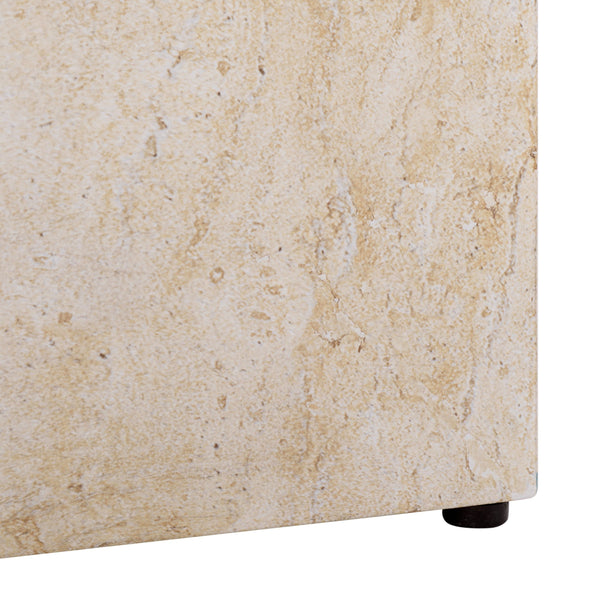 Tina Cube Accent Table — Compact Polystone Side Table With Sculptural Minimalist Design, Durable Finish