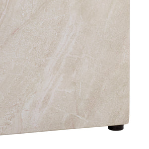 Tina Cube Accent Table — Compact Polystone Side Table With Sculptural Minimalist Design, Durable Finish