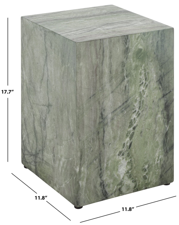 Tina Cube Accent Table — Compact Polystone Side Table With Sculptural Minimalist Design, Durable Finish