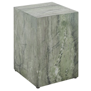 Tina Cube Accent Table — Compact Polystone Side Table With Sculptural Minimalist Design, Durable Finish