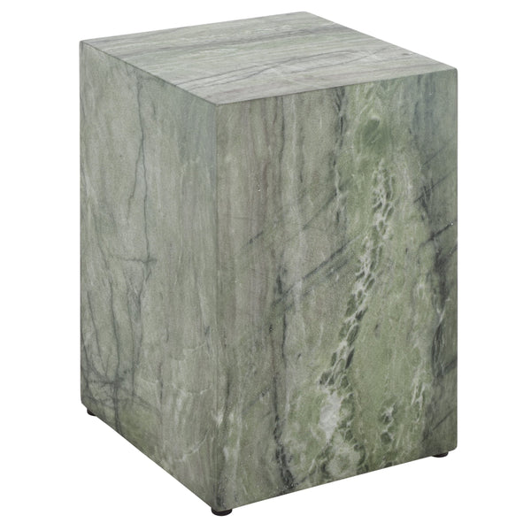 Tina Cube Accent Table — Compact Polystone Side Table With Sculptural Minimalist Design, Durable Finish