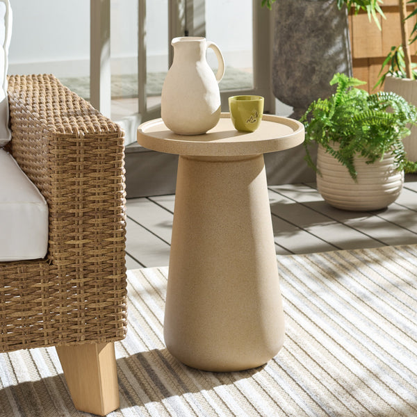 Tina Modern Accent Table With Polystone Finish — Compact Minimalist Side Table For Small Spaces