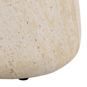 Tina Compact Polystone Accent Table With Realistic Stone Look, Lightweight Durable Side Table 22"