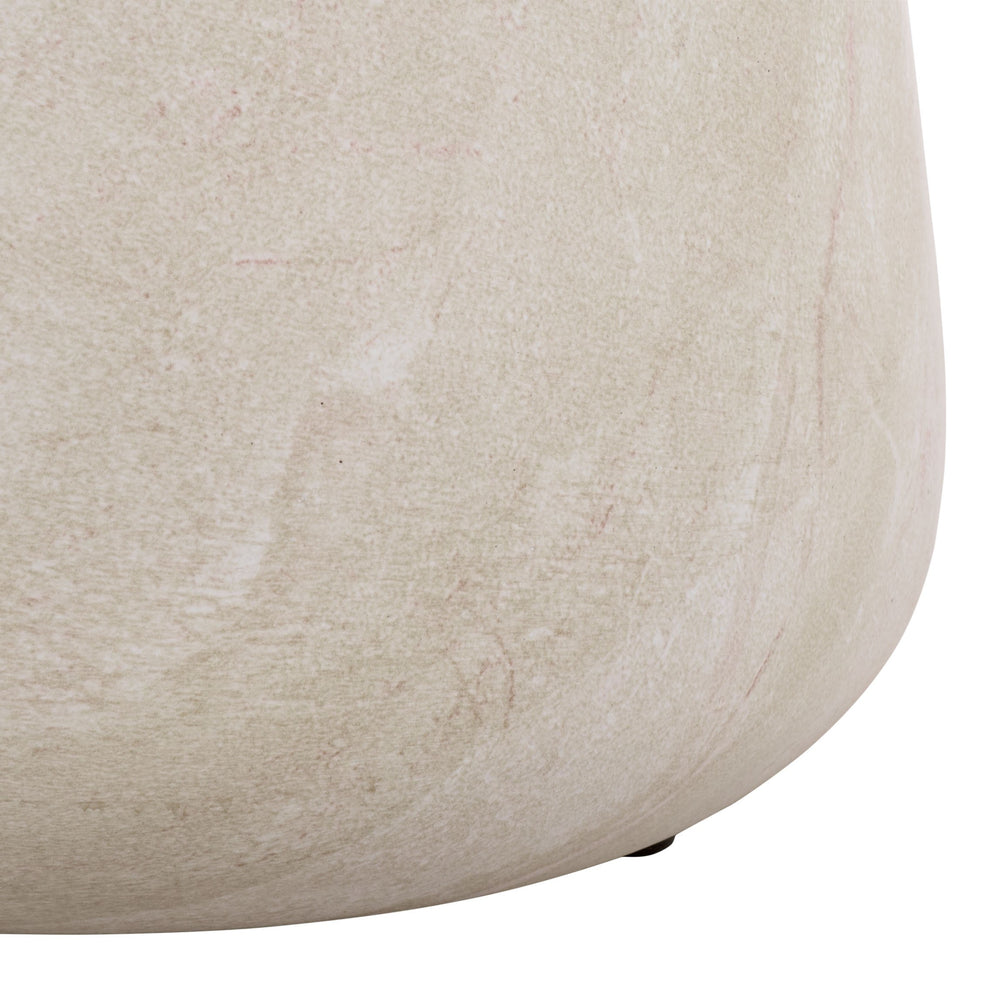 Tina Compact Polystone Accent Table With Realistic Stone Look, Lightweight Durable Side Table 22"