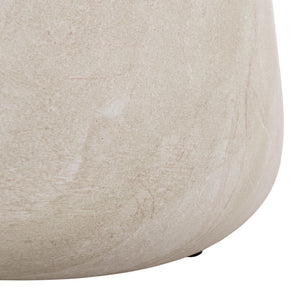 Tina Compact Polystone Accent Table With Realistic Stone Look, Lightweight Durable Side Table 22"