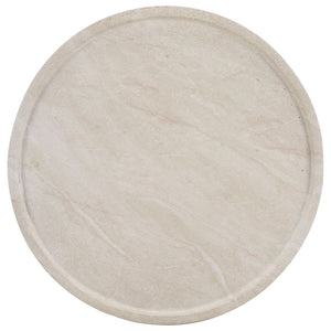 Tina Compact Polystone Accent Table With Realistic Stone Look, Lightweight Durable Side Table 22"