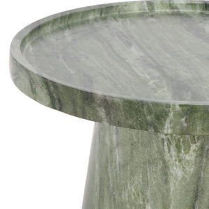 Tina Compact Polystone Accent Table With Realistic Stone Look, Lightweight Durable Side Table 22"