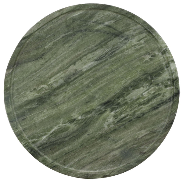 Tina Compact Polystone Accent Table With Realistic Stone Look, Lightweight Durable Side Table 22"