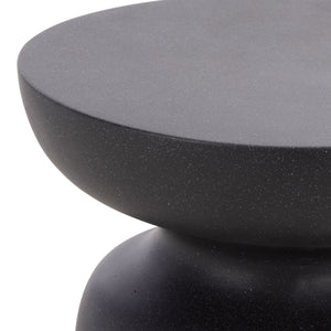 Tina Sculptural Mushroom Accent Table — Polystone Side Table With Matte Finish For Small Spaces (17.7")