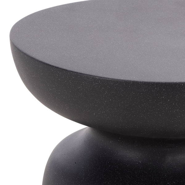 Tina Sculptural Mushroom Accent Table — Polystone Side Table With Matte Finish For Small Spaces (17.7")