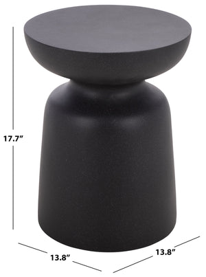 Tina Sculptural Mushroom Accent Table — Polystone Side Table With Matte Finish For Small Spaces (17.7")