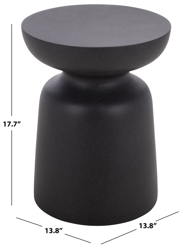 Tina Sculptural Mushroom Accent Table — Polystone Side Table With Matte Finish For Small Spaces (17.7")