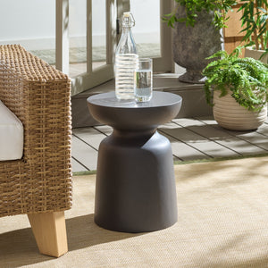 Tina Sculptural Mushroom Accent Table — Polystone Side Table With Matte Finish For Small Spaces (17.7")